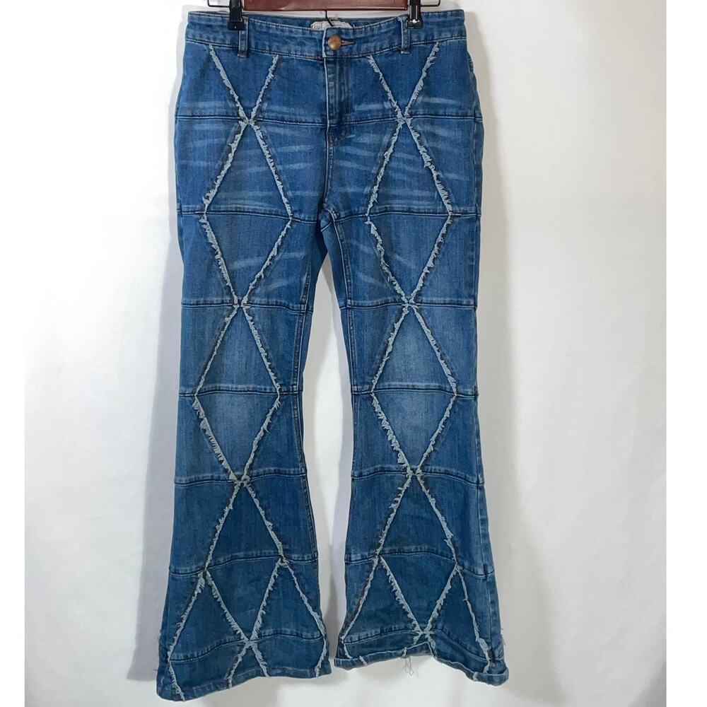 Free People Tyler Pieced Flare Jeans - Women's Size 29 (US 8) - Rare Find!